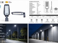 10 x led straatlamp 30w – 6400k koud wit - grijs – ip65 – florida-30 - afbeelding 5 van  5