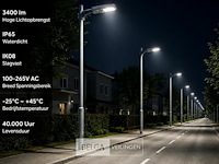 10 x led straatlamp 30w – 6400k koud wit - grijs – ip65 – florida-30 - afbeelding 4 van  6