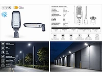 10 x led straatlamp 30w – 6400k koud wit - grijs – ip65 – florida-30 - afbeelding 5 van  5
