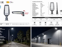 10 x led straatlamp 50w – 6400k koud wit - grijs – ip65 – florida-50 - afbeelding 1 van  5