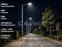 10 x led straatlamp 50w – 6400k koud wit - grijs – ip65 – florida-50 - afbeelding 2 van  5
