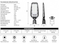 10 x led straatlamp 50w – 6400k koud wit - grijs – ip65 – florida-50 - afbeelding 4 van  5