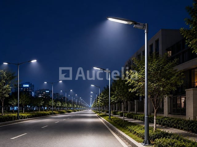 10 x led straatlamp 50w – 6400k koud wit - grijs – ip65 – florida-50 - afbeelding 5 van  5