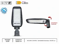 10 x led straatlamp 50w – 6400k koud wit - grijs – ip65 – florida-50