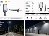 10 x led straatlamp 50w – 6400k koud wit - grijs – ip65 – florida-50 - afbeelding 6 van  6