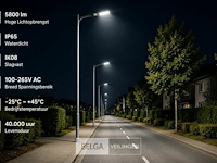10 x led straatlamp 50w – 6400k koud wit - grijs – ip65 – florida-50 - afbeelding 4 van  6