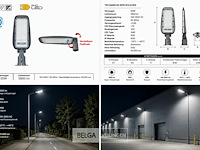 10 x led straatlamp 50w – 6400k koud wit - grijs – ip65 – florida-50 - afbeelding 6 van  6