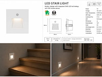 10 x led trapverlichting 1w – 4200k neutraal wit - wit – pir sensor – ip20 – diamond - afbeelding 3 van  5