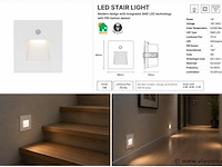 10 x led trapverlichting 1w – 4200k neutraal wit - wit – pir sensor – ip20 – diamond - afbeelding 5 van  5