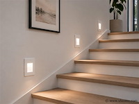 10 x led trapverlichting 1w – 4200k neutraal wit - wit – pir sensor – ip20 – diamond - afbeelding 1 van  5