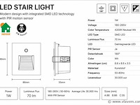 10 x led trapverlichting 1w – 4200k neutraal wit - wit – pir sensor – ip20 – diamond - afbeelding 4 van  5