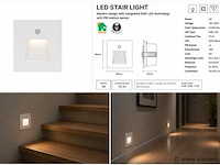 10 x led trapverlichting 1w – 4200k neutraal wit - wit – pir sensor – ip20 – diamond - afbeelding 5 van  5