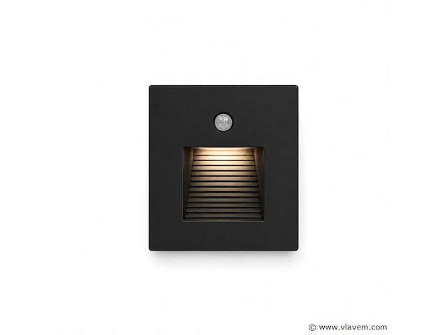 10 x led trapverlichting 1w – 4200k neutraal wit - zwart – pir sensor – ip20 – diamond - afbeelding 2 van  5