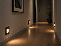 10 x led trapverlichting 1w – 4200k neutraal wit - zwart – pir sensor – ip20 – diamond - afbeelding 1 van  5