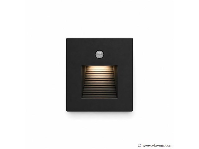 10 x led trapverlichting 1w – 4200k neutraal wit - zwart – pir sensor – ip20 – diamond - afbeelding 2 van  5
