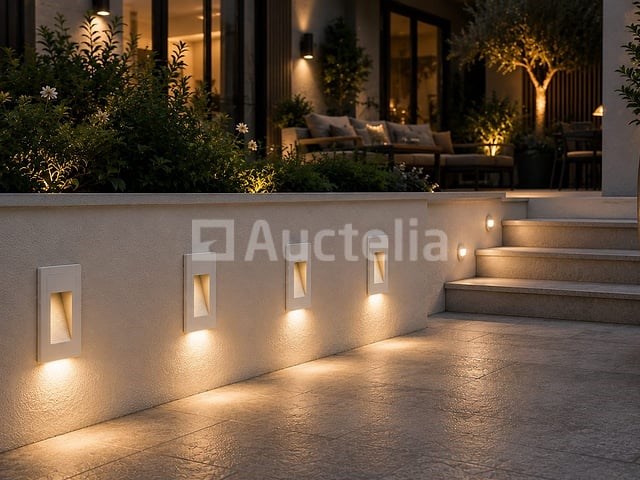 10 x led trapverlichting 3w – 3000k warm wit - rechthoek – wit – ip54 – yoga-v1 - afbeelding 1 van  5