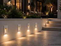 10 x led trapverlichting 3w – 3000k warm wit - rechthoek – wit – ip54 – yoga-v1