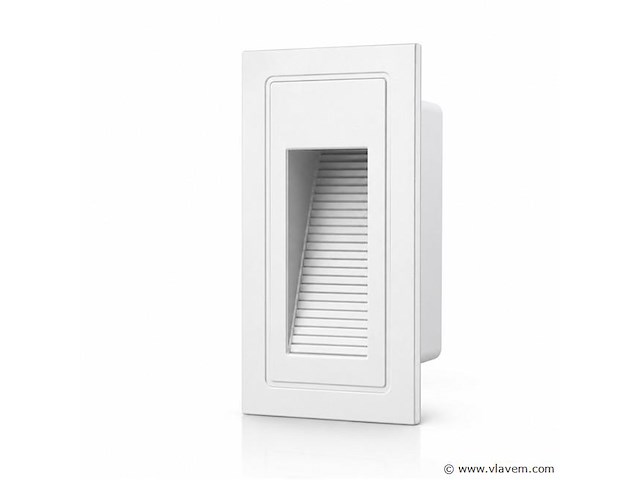 10 x led trapverlichting 3w – 3000k warm wit - rechthoek – wit – ip54 – yoga-v1 - afbeelding 2 van  5