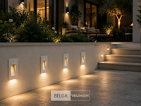 10 x led trapverlichting 3w – 3000k warm wit - rechthoek – wit – ip54 – yoga-v1 - afbeelding 1 van  6