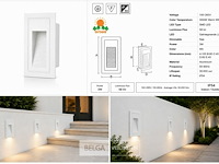 10 x led trapverlichting 3w – 3000k warm wit - rechthoek – wit – ip54 – yoga-v1 - afbeelding 6 van  6