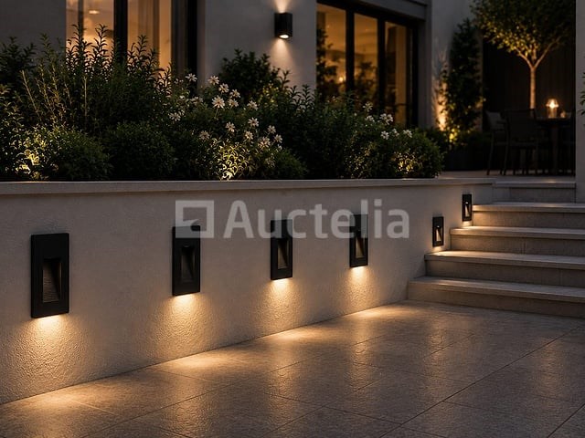 10 x led trapverlichting 3w – 3000k warm wit - rechthoek – zwart – ip54 – yoga-v1 - afbeelding 1 van  5