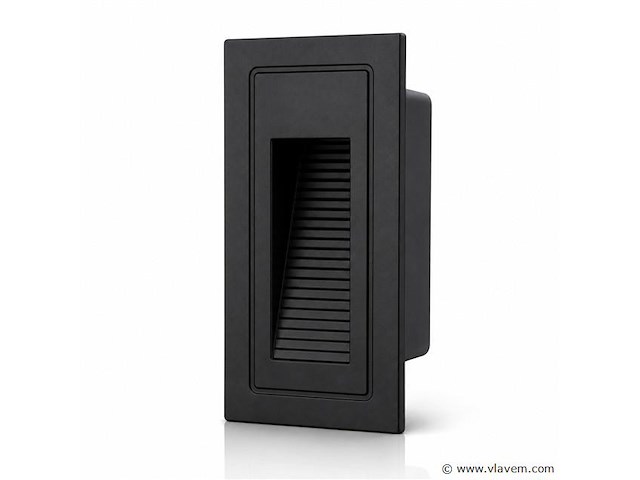 10 x led trapverlichting 3w – 3000k warm wit - rechthoek – zwart – ip54 – yoga-v1 - afbeelding 2 van  5