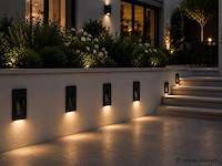10 x led trapverlichting 3w – 3000k warm wit - rechthoek – zwart – ip54 – yoga-v1 - afbeelding 1 van  5