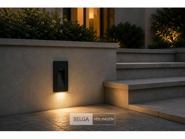 10 x led trapverlichting 3w – 3000k warm wit - rechthoek – zwart – ip54 – yoga-v1 - afbeelding 4 van  6