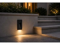 10 x led trapverlichting 3w – 3000k warm wit - rechthoek – zwart – ip54 – yoga-v1 - afbeelding 3 van  5