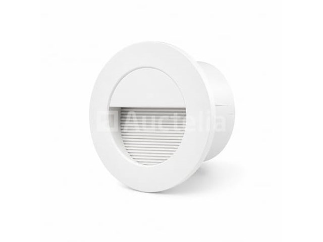 10 x led trapverlichting 3w – 3000k warm wit - rond – wit – ip54 – icon-r - afbeelding 1 van  5