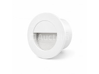 10 x led trapverlichting 3w – 3000k warm wit - rond – wit – ip54 – icon-r - afbeelding 1 van  5
