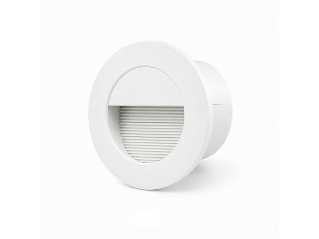 10 x led trapverlichting 3w – 3000k warm wit - rond – wit – ip54 – icon-r - afbeelding 3 van  6