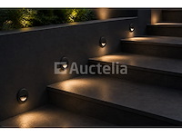 10 x led trapverlichting 3w – 3000k warm wit - rond – zwart – ip54 – icon-r - afbeelding 3 van  5