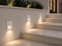 10 x led trapverlichting 3w – 3000k warm wit - vierkant – wit – ip54 – icon-s - afbeelding 1 van  5
