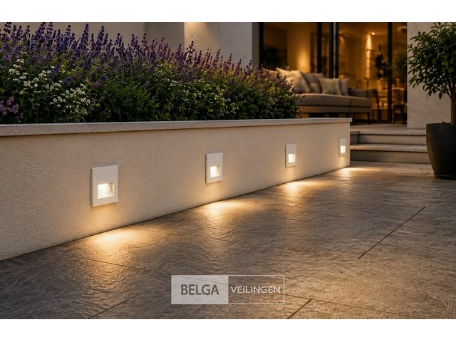 10 x led trapverlichting 3w – 3000k warm wit - vierkant – wit – ip54 – icon-s - afbeelding 4 van  6