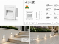 10 x led trapverlichting 3w – 3000k warm wit - vierkant – wit – ip54 – icon-s - afbeelding 6 van  6