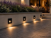 10 x led trapverlichting 3w – 3000k warm wit - vierkant – zwart – ip54 – icon-s - afbeelding 1 van  5