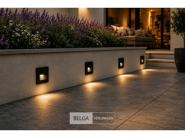 10 x led trapverlichting 3w – 3000k warm wit - vierkant – zwart – ip54 – icon-s - afbeelding 1 van  6