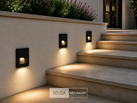 10 x led trapverlichting 3w – 3000k warm wit - vierkant – zwart – ip54 – icon-s - afbeelding 4 van  6