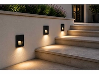 10 x led trapverlichting 3w – 3000k warm wit - vierkant – zwart – ip54 – icon-s - afbeelding 3 van  5