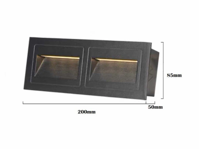 10 x led trapverlichting – 3w – 3000k warm wit – ip65 – rechthoekig – ly06 - afbeelding 3 van  4