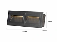 10 x led trapverlichting – 3w – 3000k warm wit – ip65 – rechthoekig – ly06 - afbeelding 3 van  4