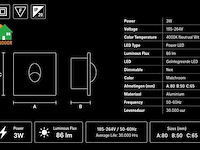 10 x led trapverlichting 3w – 4000k neutraal wit - matchroom – ip20 – zümrüt - afbeelding 4 van  5