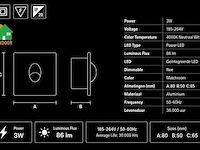 10 x led trapverlichting 3w – 4000k neutraal wit - matchroom – ip20 – zümrüt - afbeelding 4 van  5