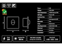 10 x led trapverlichting 3w – 4000k neutraal wit - matchroom – ip20 – zümrüt - afbeelding 4 van  5