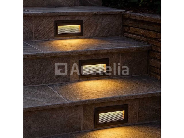 10 x led trapverlichting – 6w – 3000k warm wit – ip65 – rechthoekig – ly05 - afbeelding 5 van  5