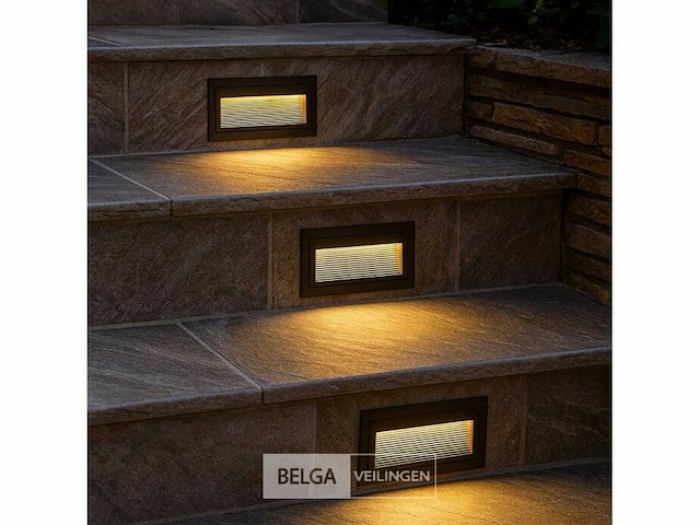 10 x led trapverlichting – 6w – 3000k warm wit – ip65 – rechthoekig – ly05 - afbeelding 2 van  6