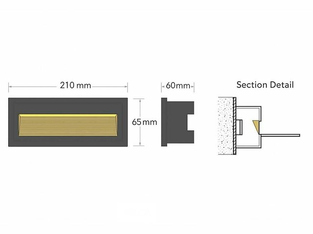 10 x led trapverlichting – 6w – 3000k warm wit – ip65 – rechthoekig – ly05 - afbeelding 4 van  6