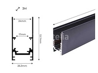 10 x magnetische rail voor opbouw – 20mm – 48v – 2 meter – zwart - afbeelding 4 van  5