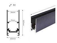 10 x magnetische rail voor opbouw – 20mm – 48v – 2 meter – zwart - afbeelding 6 van  6